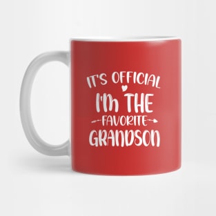 It's Official I'm The Favorite Grandson is a design for a boys Funny . Mug